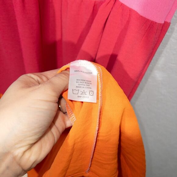 New Michelle McDowell Pink Color Block Ellis Maxi Dress‎ Large - Picture 5 of 7